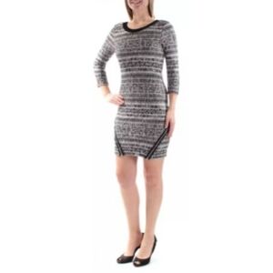 NWT Trixxi Women's Aztec Knit Double Zipper Sweater Dress